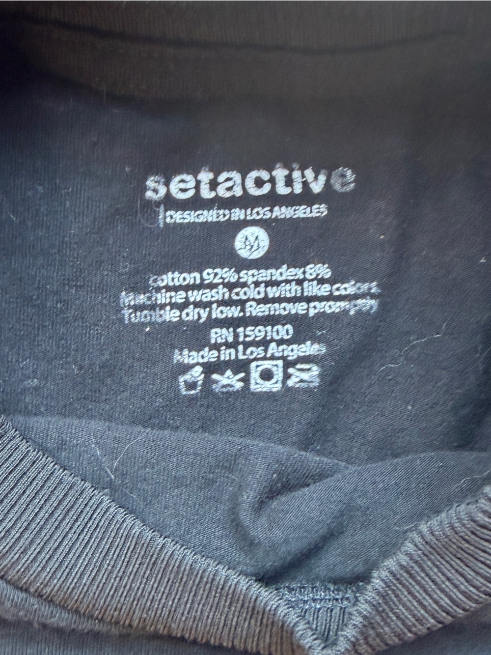 SET Active Black Cropped Crewneck Tee with Embroidered Brand Name - Picture 6 of 6
